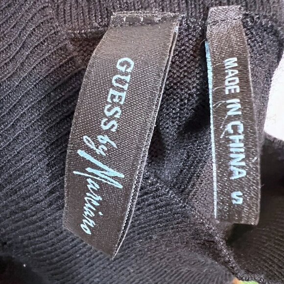 Vintage Marciano Black Dress Beaded Mini Retro Small - Picture 9 of 12